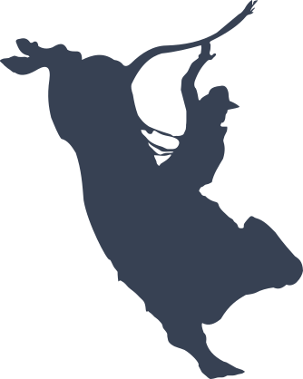 Skillful Rodeo Cowboy Bull Rider Sticker