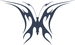 Skinny Butterfly In Flames Sticker