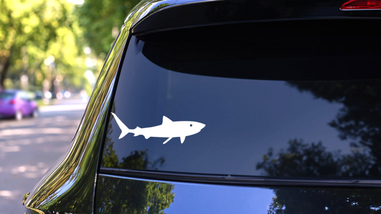 Skinny Shark Sticker on a Rear Car Window (New) example