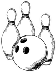 Skittles And Bowling Ball Engraving Sticker