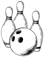 Skittles And Bowling Ball Engraving Sticker