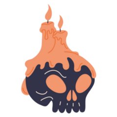 Skull and Candles Sticker