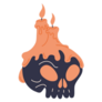 Skull and Candles Sticker