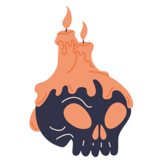 Skull and Candles Sticker