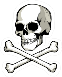 Skull And Cross Bones Illustration Sticker
