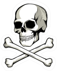 Skull And Cross Bones Illustration Sticker