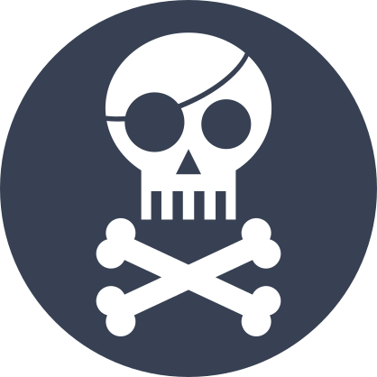 Skull And Cross Bones In A Circle Sticker