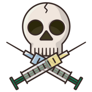 Skull And Crossed Syringes Overdose Awareness Sticker