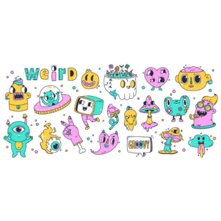 Skull And Groovy Sticker Sheet