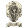  Skull Art Zodiac Leo Sticker