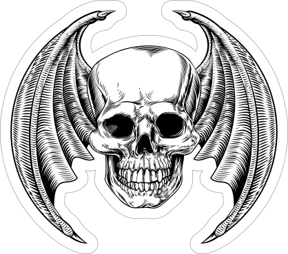 Skull Bat Wing Sticker