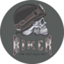 Skull Biker Helmet Sticker