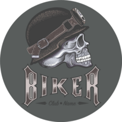 Skull Biker Helmet Sticker