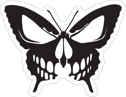 Skull Butterfly Sticker