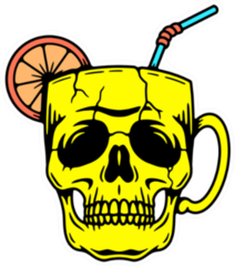 Skull Cup Cocktail Sticker