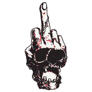 Skull Hand Middle Finger Sticker