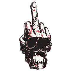Skull Hand Middle Finger Sticker