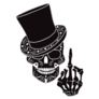Skull Icon Gentleman With Middle Finger Sticker