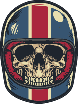 Skull In American Helmet Sticker