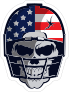 Skull in USA Football Helmet Sticker