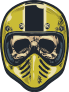Skull In Yellow Helmet Sticker