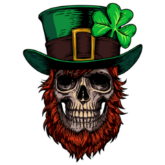 Skull Irish Leprechaun Sticker