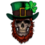 Skull Irish Leprechaun Sticker