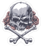 Skull Shattering with Roses Sticker