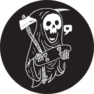 Skull Skateboard Graphic Sticker