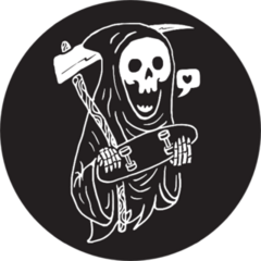 Skull Skateboard Graphic Sticker