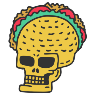 Skull Taco Drawing Sticker