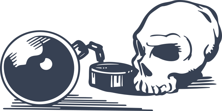 Skull W/ Ball And Chain Sticker