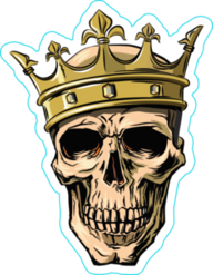 Skull Wearing Crown Sticker