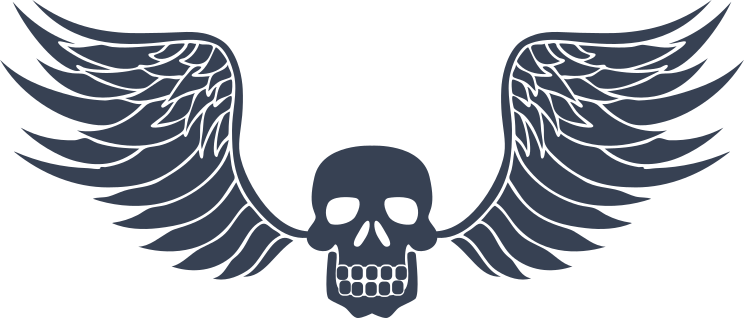 Skull With Detailed Feathered Wings Sticker
