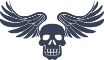 Skull With Detailed Wings Sticker