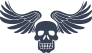 Skull With Detailed Wings Sticker