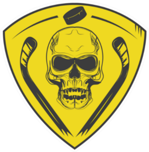 Skull With Hockey Sticks On The Shield Sticker