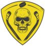 Skull With Hockey Sticks On The Shield Sticker