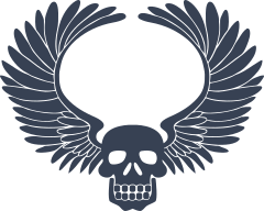 Skull With Huge Wings Sticker