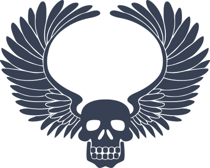 Skull With Huge Wings Sticker