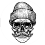 Skull With Mustache And Beanie Sticker