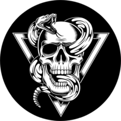 Skull With Snake Illustration Sticker