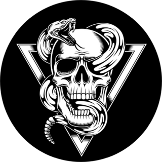 Skull With Snake Illustration Sticker