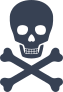 Skull With Teeth And Cross Bones Sticker