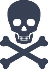 Skull With Teeth And Cross Bones Sticker