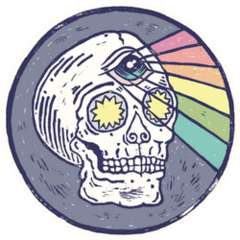 Skull With Third Eye Shooting Rainbow Sticker