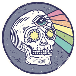 Skull With Third Eye Shooting Rainbow Sticker