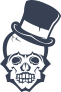 Skull With Top Hat Sticker