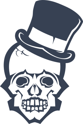 Skull With Top Hat Sticker