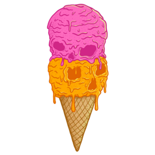 Skulls Ice Cream Sugar Cone Sticker